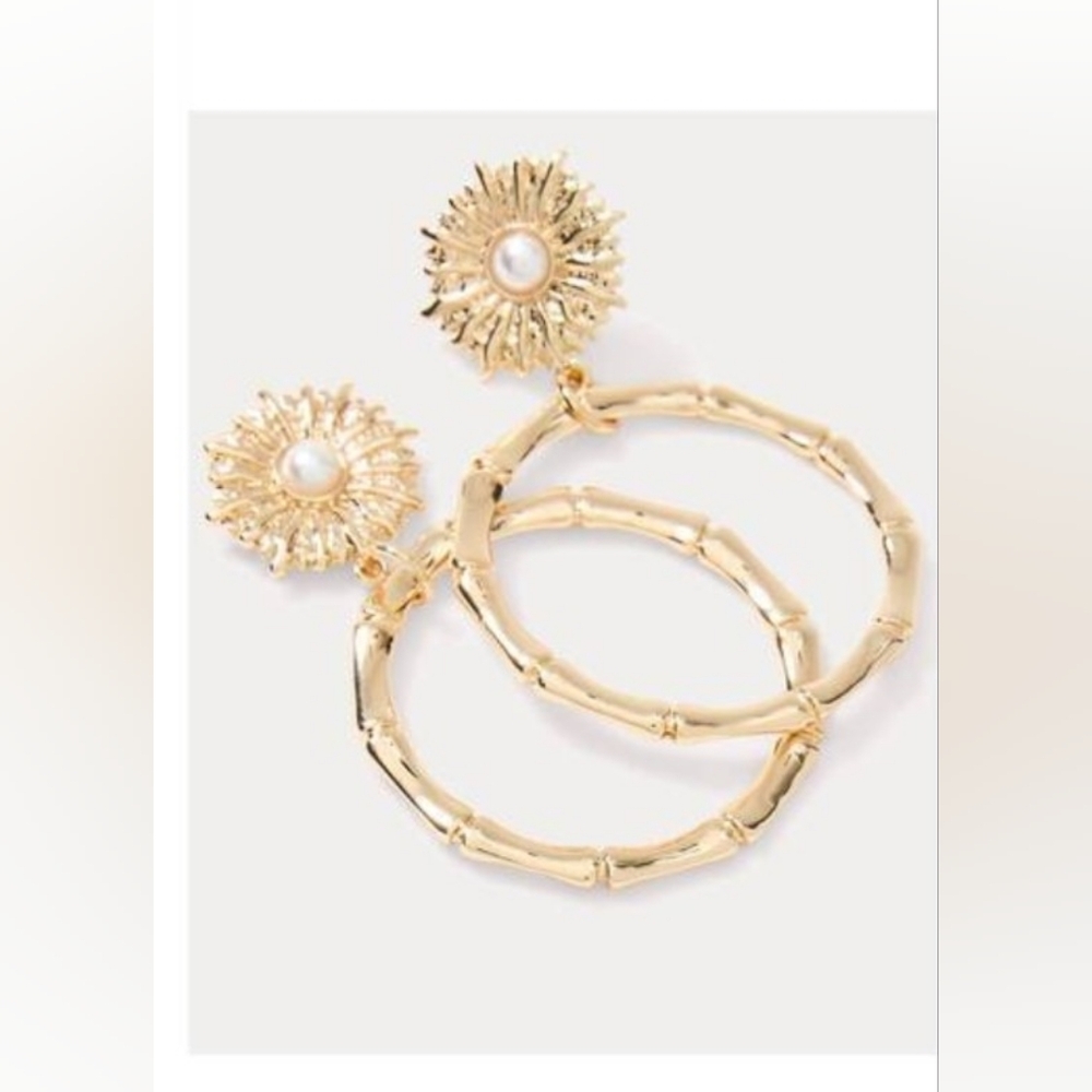 NEW LILLY PULITZER women's canopy colony earrings in gold